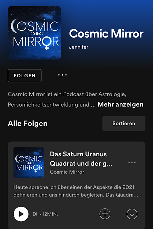 Podcastübersicht mit Logo und Folgenvorschau 